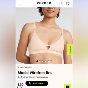Pepper Wire-Free Modal Bra, Limited edition “Pistachio” color, Size Medium NWT